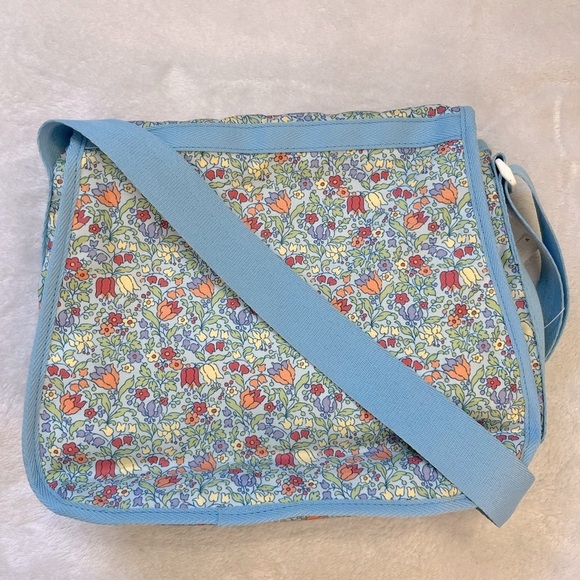 Vintage LeSportsac Blue Floral Nylon Crossbody Saddle Bag NWT USA - Picture 9 of 13